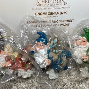 Vintage Christmas Around the World Gnome Ornaments Set